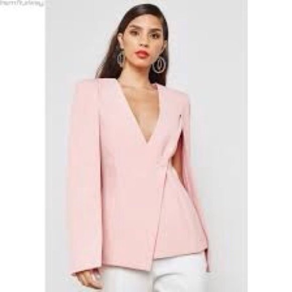 Lavish Alice Jackets & Blazers - Lavish Alice Cape Blazer Jacket Blush Pink Career Work Evening Wear